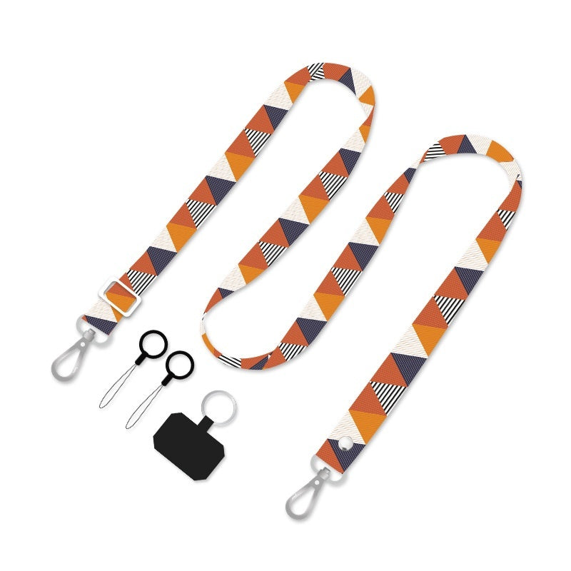 Backless Crossbody Widened Printing Anti-lost Hang Rope Fixed Card Type Mobile Phone Shoulder Strap Neck Rope