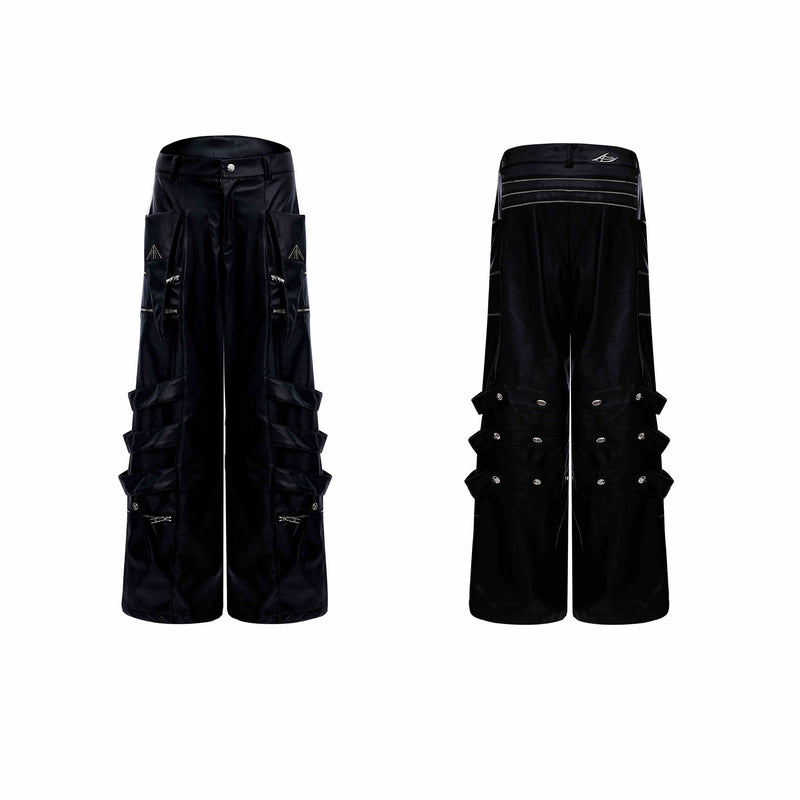 Metal Design Sense Baggy Straight Trousers Men