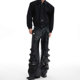 Metal Design Sense Baggy Straight Trousers Men