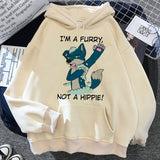 Furry Hoodie Youthful Y2K Pattern Kawaii Athleisure Teen