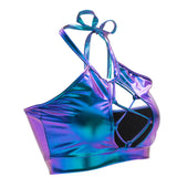 Metallic Night Raver - Festival Crop Top