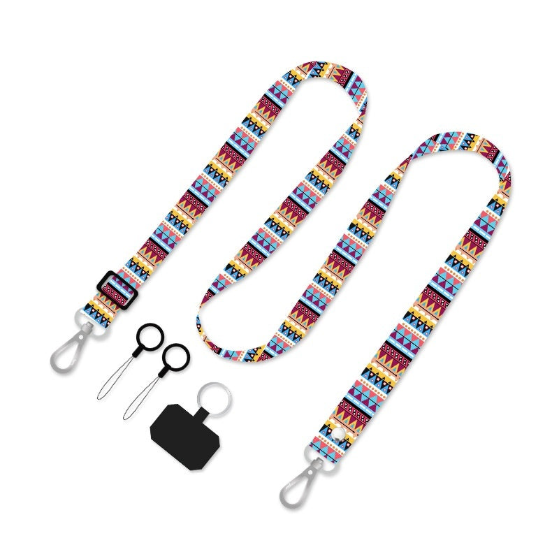 Backless Crossbody Widened Printing Anti-lost Hang Rope Fixed Card Type Mobile Phone Shoulder Strap Neck Rope