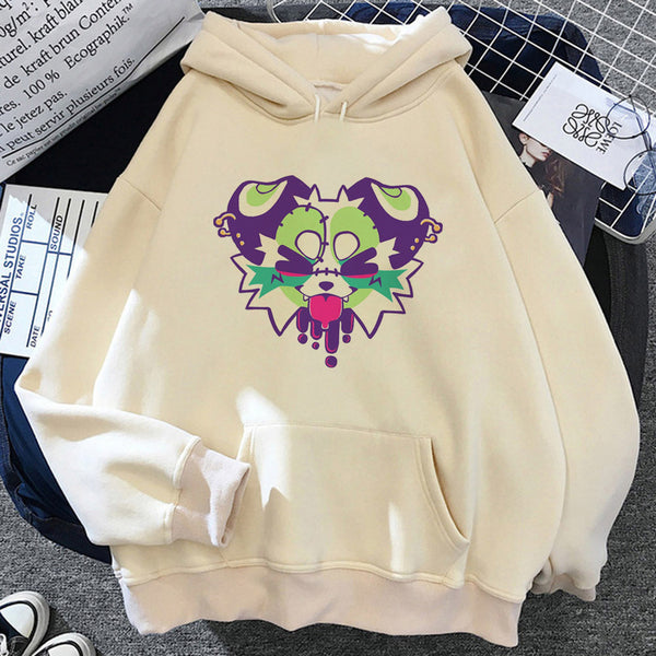 Furry Hoodie Youthful Y2K Pattern Kawaii Athleisure Teen