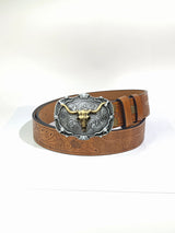 American West Cowboys Vintage Engraving Buckle Belt