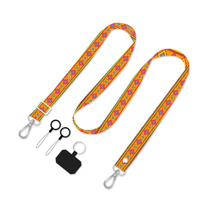 Backless Crossbody Widened Printing Anti-lost Hang Rope Fixed Card Type Mobile Phone Shoulder Strap Neck Rope