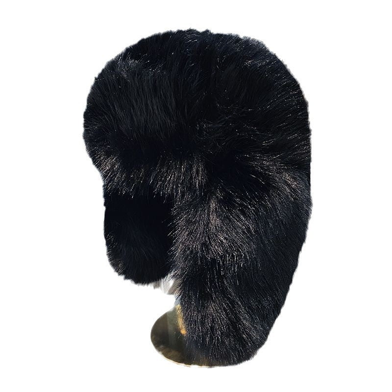 Mink Plus-sized Thickened Female Warm Earflaps Cap