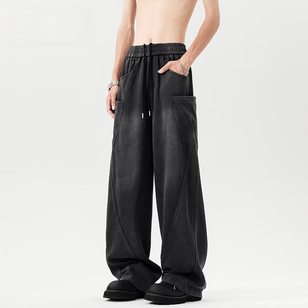 Retro Machete Pants Men's Baggy Straight Trousers