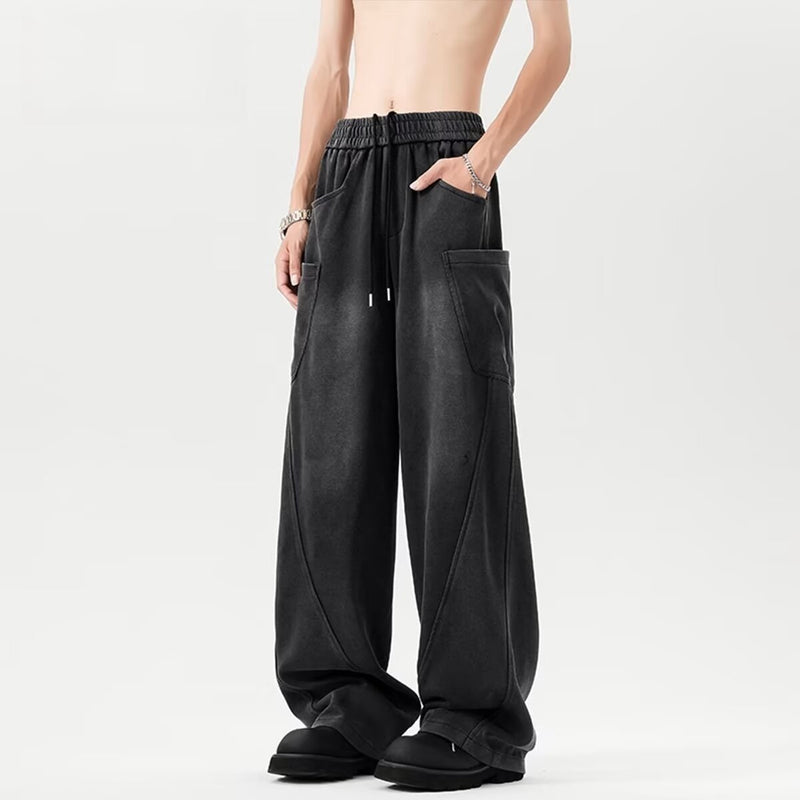 Retro Machete Pants Men's Baggy Straight Trousers