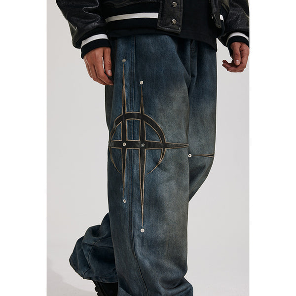 Retro Street Baggy Straight Trousers