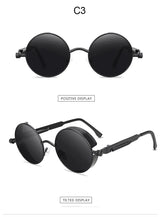 Classic Gothic Steampunk Sunglasses Men Women Brand Designer Vintage Round Metal Frame Sun Glasses High Quality UV400