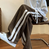 Men's Corduroy Pants High Street Style Loose Fit Straight Leg Casual Trousers Trendy Brand Draped Stripe Spring Autumn