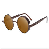 Classic Gothic Steampunk Sunglasses Men Women Brand Designer Vintage Round Metal Frame Sun Glasses High Quality UV400