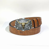 American West Cowboys Vintage Engraving Buckle Belt