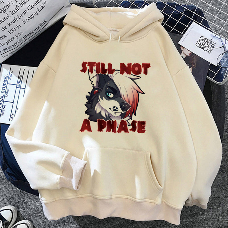 Furry Hoodie Youthful Y2K Pattern Kawaii Athleisure Teen