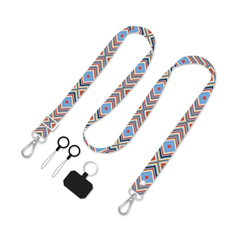 Backless Crossbody Widened Printing Anti-lost Hang Rope Fixed Card Type Mobile Phone Shoulder Strap Neck Rope