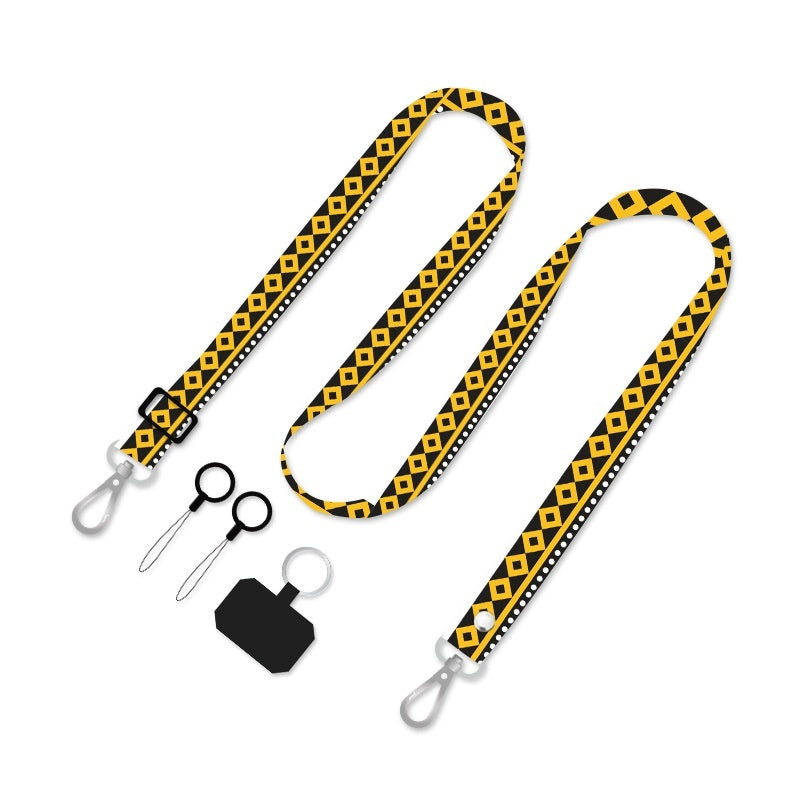 Backless Crossbody Widened Printing Anti-lost Hang Rope Fixed Card Type Mobile Phone Shoulder Strap Neck Rope