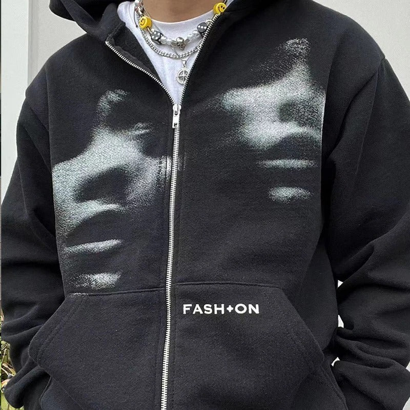 Men Women Y2K Clothing Zip Hoodie Fashion