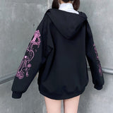 Women's Hoodie Sweater Loose Zipper Cardigan Y2k Jacket